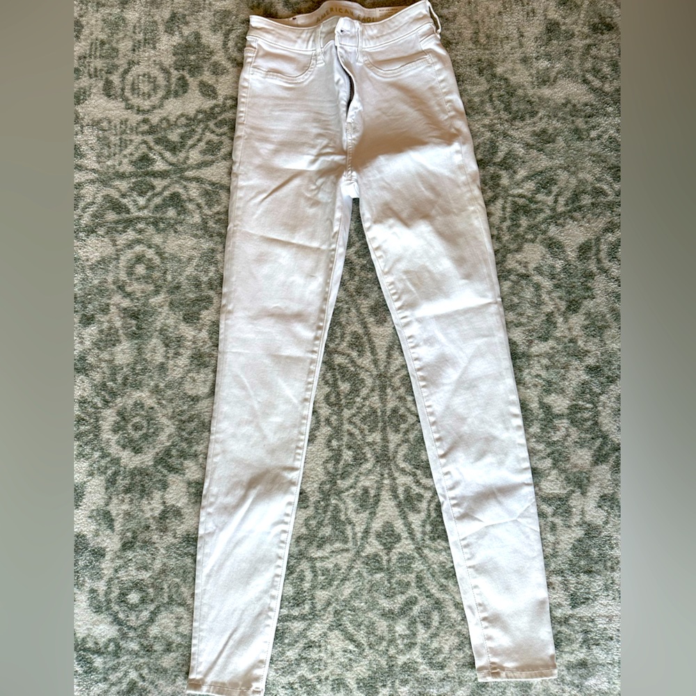 White super high rise jegging